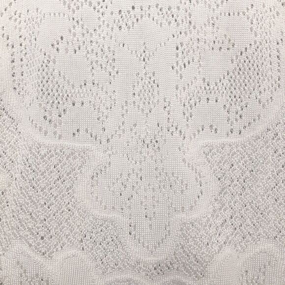 White House Black Market Pointelle Stitch 3/4 Sleeve Sweater Womens Sz S White - Picture 8 of 9